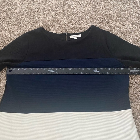 Madewell Women’s Top Gallerist Ponte Color Block Black Navy Cream Sweater Sz M - Picture 8 of 11